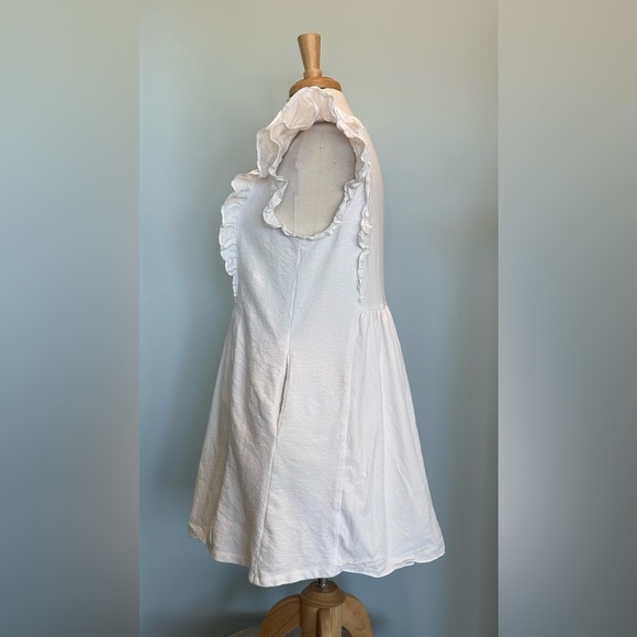 English Factory Mixed Media Ruffle Sleeve White Dress Size Large - Picture 16 of 16